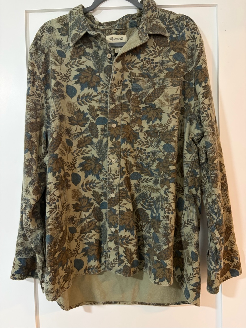 Men's Olive Green Flannel Shirt Camo